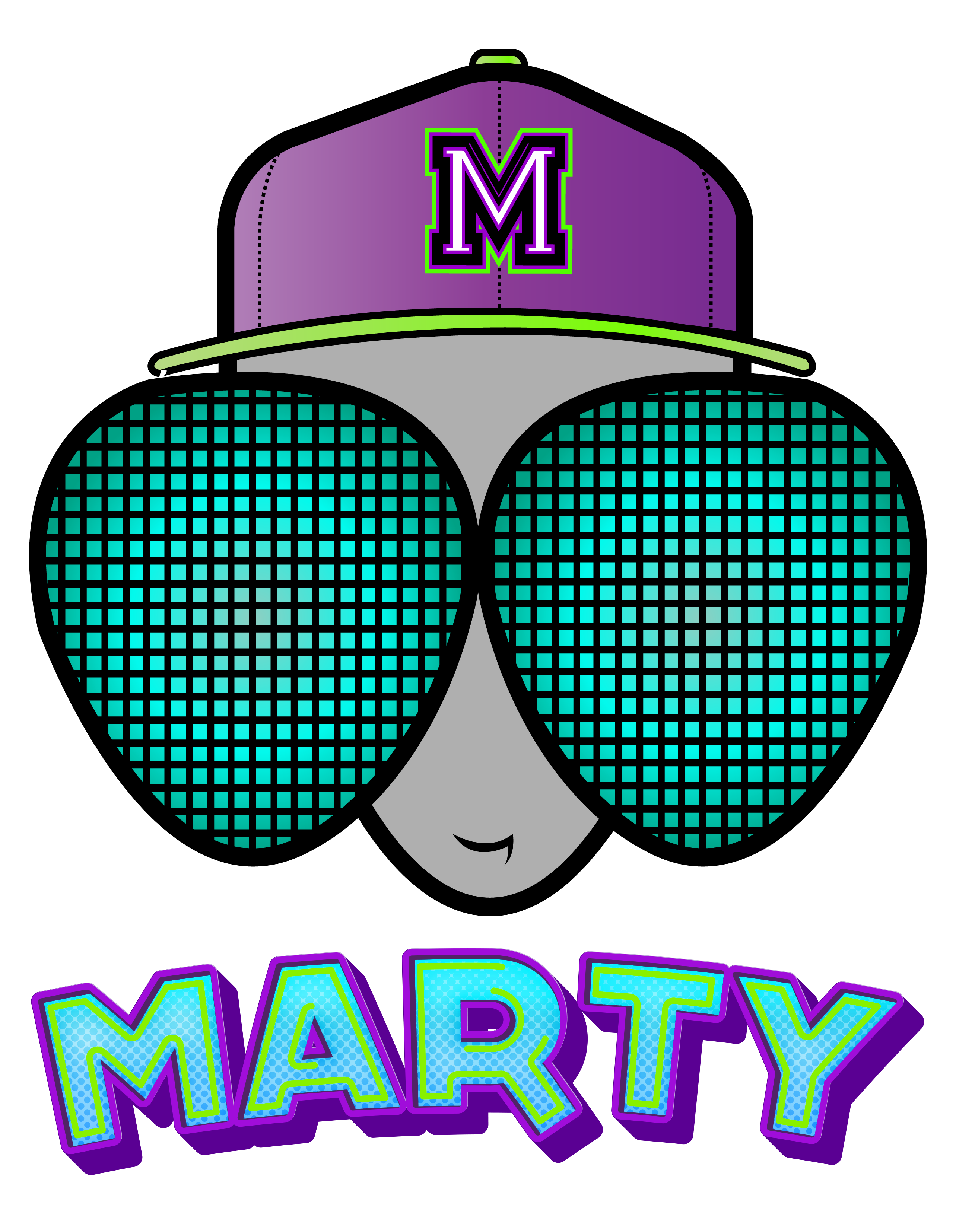 marty logo with head